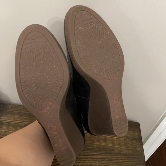 UGG Brown Lodge Meredith Shearling Lined Wedge Ankle Boots Size 10 - Picture 8 of 11